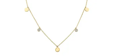 10K Yellow Gold 0.08cttw Diamond Necklace - 18"