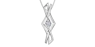 Sterling Silver 0.15cttw Canadian Diamond Pendant, 18"
