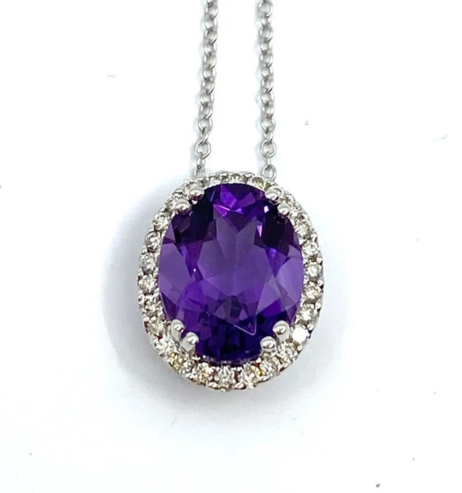 Paragon Large White Gold Amethyst Necklace