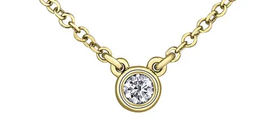 14K Yellow Gold 0.101cttw Canadian Diamond Necklace