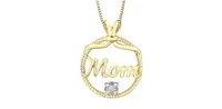 10K Yellow Gold 0.02cttw Diamond MOM Necklace - 18"