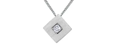 10K White Gold 0.05cttw Diamond Necklace, 18"