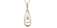 10K White & Yellow Gold 0.10cttw Canadian Diamond Necklace, 18"
