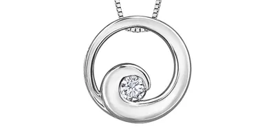14K White Gold 0.14cttw Canadian Diamond Necklace - 18"