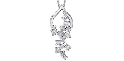 10K White Gold 0.50cttw Diamond Necklace - 18 Inches