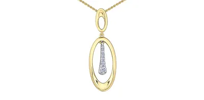 10K Yellow Gold 0.10cttw Diamond Necklace, 18"