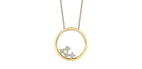 10K Yellow Gold 0.02cttw Diamond Circle Necklace - 18 Inches
