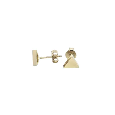10K Yellow Gold Triangle Stud Earrings