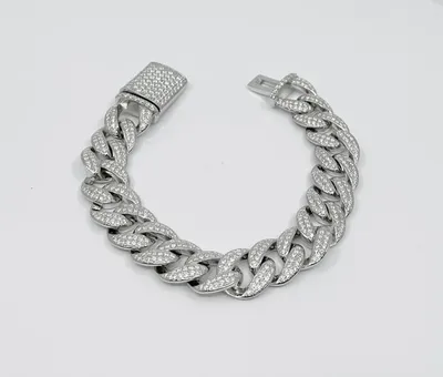TRACKING - Sterling Silver & Cubic Zirconia Bracelet inches