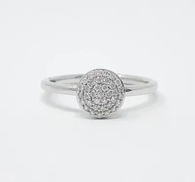 Round Pave Diamond Ring