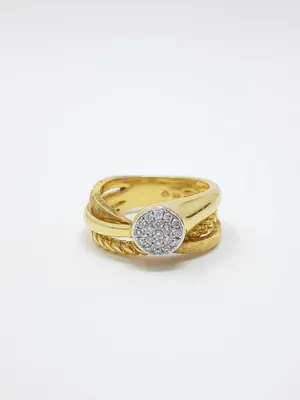 18K White & Yellow Gold 0.18cttw Diamond Ring