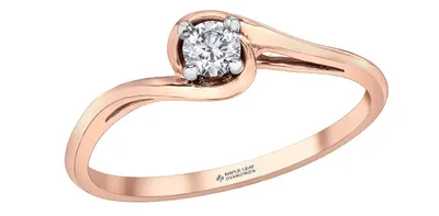 10K Rose Gold 0.14cttw Round Brilliant Cut Canadian Diamond Engagement Ring