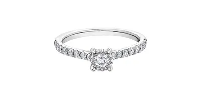 10K  White Gold 0.40cttw Diamond Engagement Ring, Size 6.5