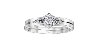 10K White Gold 0.21cttw Canadian Diamond Engagement Ring, 6.5