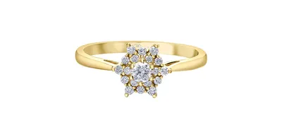 14K Yellow Gold 0.25cttw Round Brilliant Cut Canadian Diamond Engagement Ring