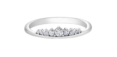 10K White Gold 0.15cttw Diamond Tiara Ring, Size 6.5