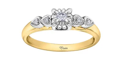 10K Yellow Gold 0.10cttw Diamond Engagement Ring