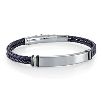 ITALGEM -  Linc Stainless Steel I.D. and Leather Bracelet