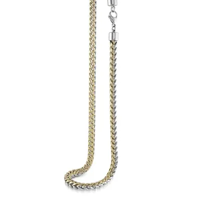 ITALGEM - 2 Tone Gold Plated Stainless Steel 5MM Franco Chain 24"