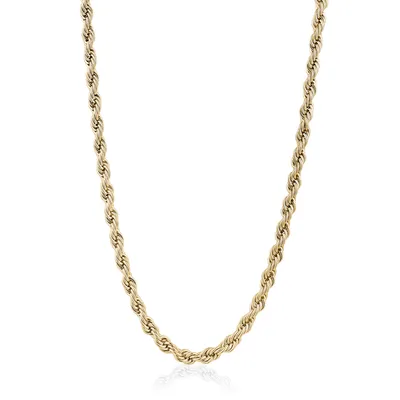 ITALGEM -  Gold Plated Stainless Steel 3MM Rope Chain 20"