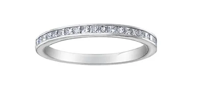 14K White Gold Princess Cut Channel Set Diamond Band - 6.5 / Carat Weight