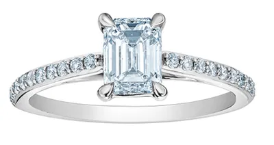 14K Lab Grown Emerald Cut Solitaire and Mount - Gold / Carat Weight