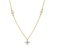14K Yellow Gold 0.70cttw Princess Canadian Diamond Necklace