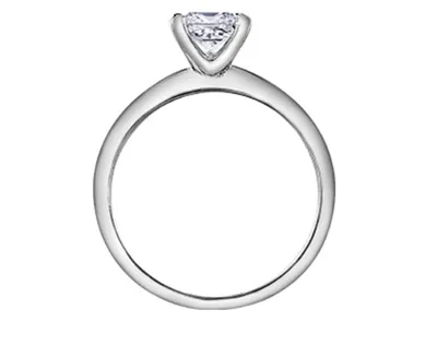 Platinum 0.50-0.70cttw Canadian Princess Diamond Engagement Ring, size 6.5 - 0.50 Carat