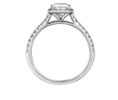 Platinum 0.75cttw Canadian Princess Cut Diamond Engagement Ring, size 6.5 - 0.75 Carat Total