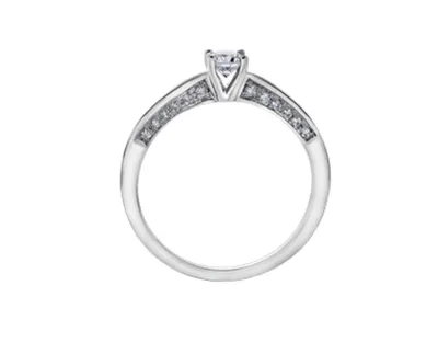 Platinum 0.35-0.82cttw Canadian Round Brilliant Diamond Engagement Ring, size 6.5 - 0.35 Carat Total