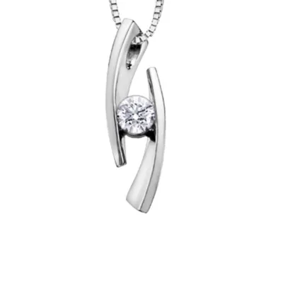 14K White Gold 0.23-1.00cttw Canadian Diamond Pendant - / Carat Total