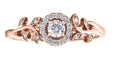 10K Rose Gold  0.25cttw Canadian Diamond Engagement Ring