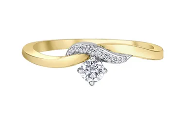 10K Yellow Gold 0.18cttw Canadian Diamond Engagement Ring