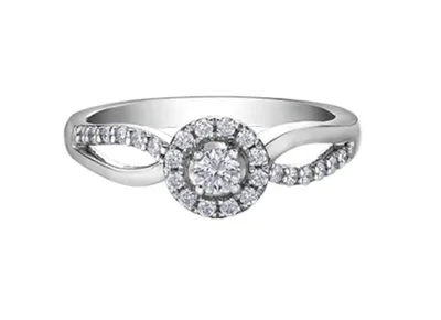 10K White Gold 0.30cttw Canadian Diamond Engagement Ring