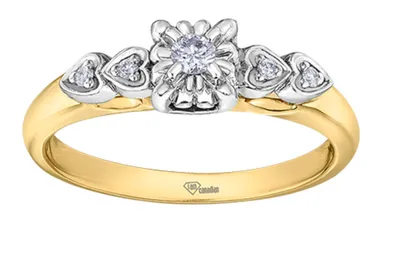 10K Yellow Gold 0.10cttw Canadian Diamond Engagement Ring