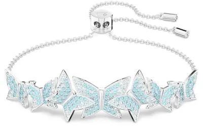 Swarovski Lilia bracelet Butterfly, Blue, Rhodium plated - 5662184