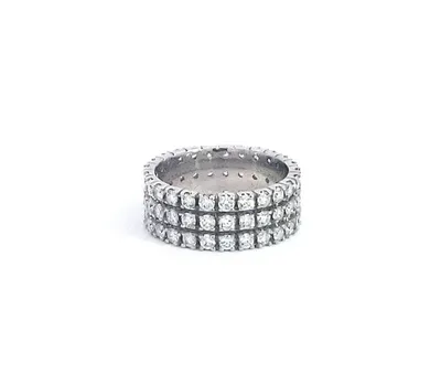 14K White Gold 2.35cttw Diamond Eternity Ring, Size 6.5