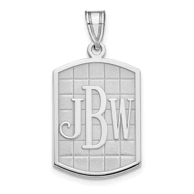 Casted High Polished Antiqued or Sandblast Monogram Pendant - Sterling Silver