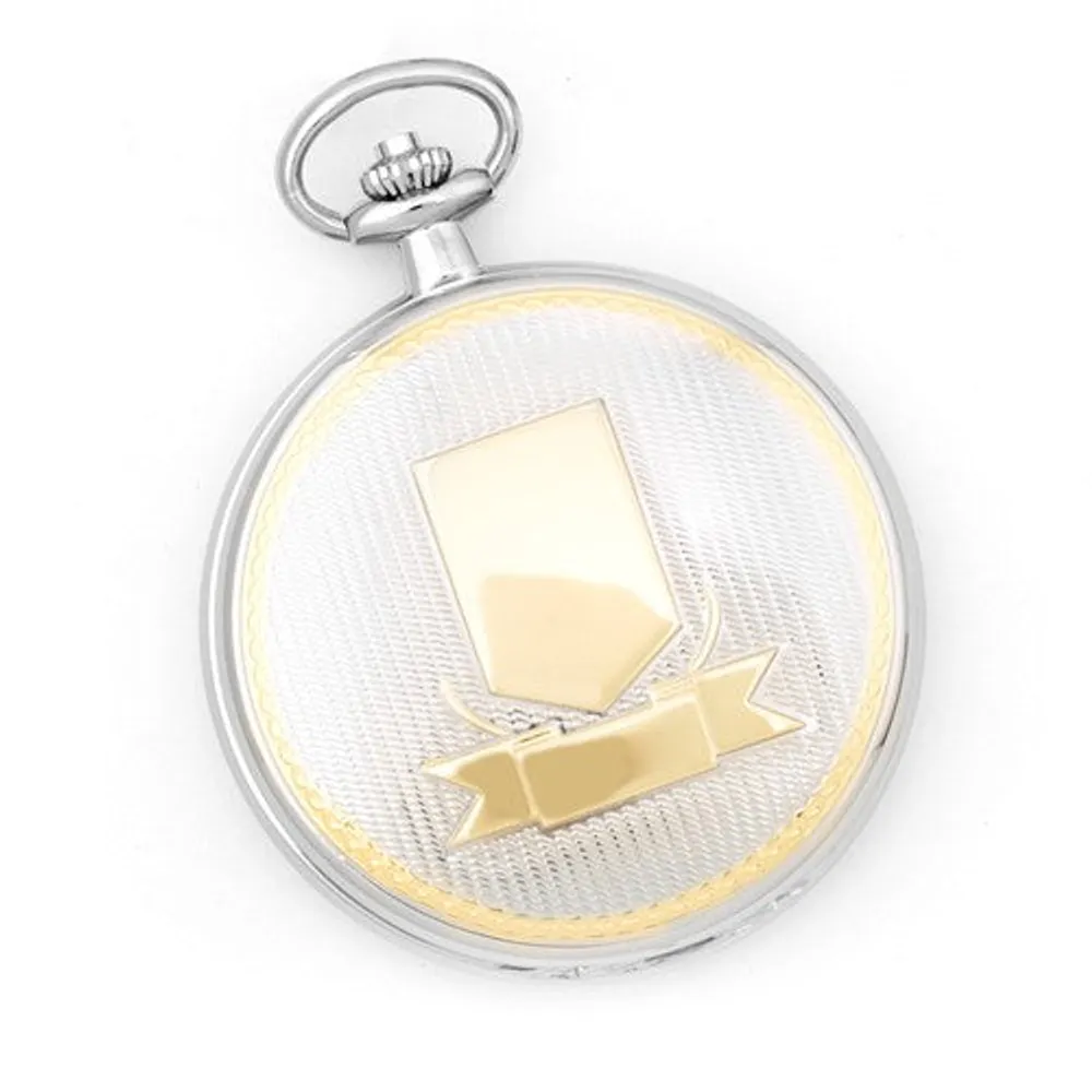 Charles Hubert Gold Finish Two-tone White Dial Pocket Watch