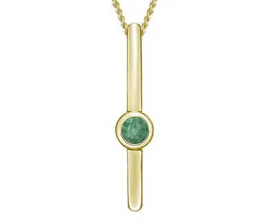 10K Gold 2.50mm Round Cut Emerald Pendant