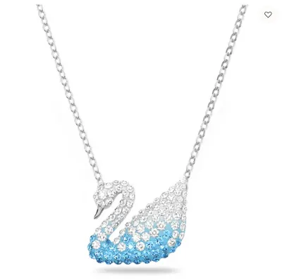 Swarovski Swarovski Iconic Swan Pendant Swan, Medium, Blue, Rhodium Plated 5512095