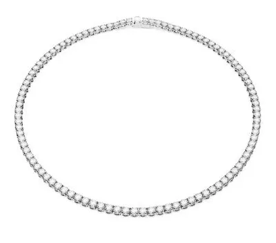 Swarovski Matrix Tennis necklace, Round cut, White, Rhodium plated - 5662140