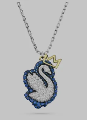 Swarovski Pop Swan pendant Swan, Blue, Rhodium plated - 5649199