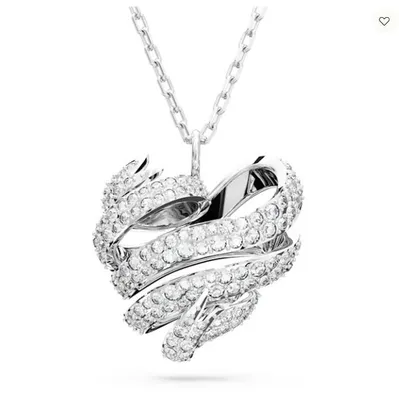 Swarovski Volta pendant Heart, Small, White, Rhodium plated - 5647584