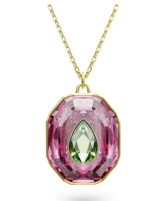 Swarovski Chroma pendant Mixed cuts, Medium, Multicoloured, Gold-tone plated - 5651291