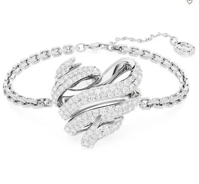 Swarovski Volta bracelet Heart, White, Rhodium plated - 5652789