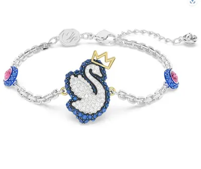 Swarovski Pop Swan bracelet Swan, Blue, Rhodium plated - 5650187