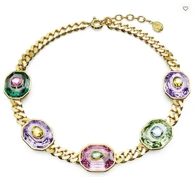 Swarovski Chroma choker Mixed cuts, Multicoloured, Gold-tone plated - 5651288