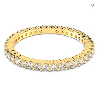 Swarovski Vittore Ring Round Cut, White, Gold-tone Plated - 5530902