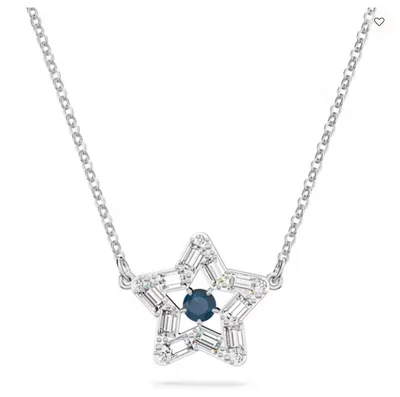 Swarovski Stella Pendant Star, Blue, Rhodium plated - 5639186
